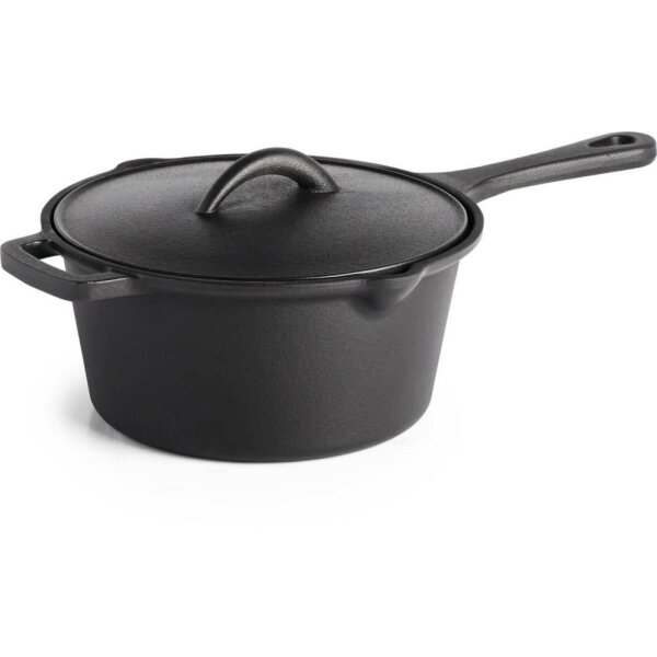 Gußeisen Soßentopf mit Deckel, DM18cm, 2 Liter