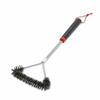 Dreiseitige Grillbürste - 46 cm , miit Edelstahlborsten