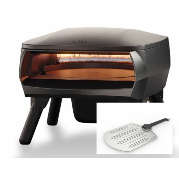 Witt PICCOLO Rotante Pizzaofen Bundle mat black inkl.Pizza-Schieber Aluminium